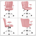 thumbnail image 6 of Alden Design Modern Mid-Back Faux Leather Office Chair Upholstered for Home Office, Pink, 6 of 8