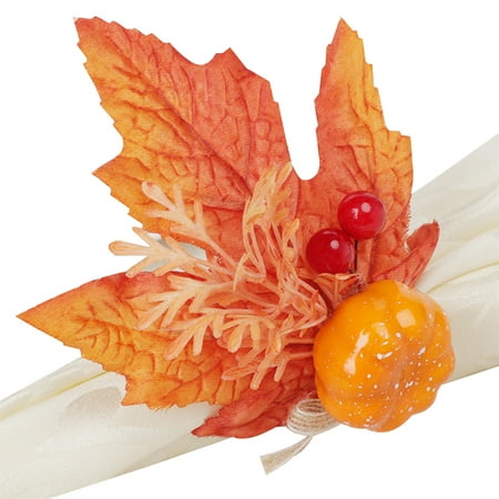 

Fall Pumpkin Napkin Ring Holder Thanksgiving Napkin Rings Dinning Table Setting