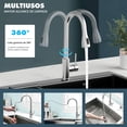 thumbnail image 3 of Llaves para Fregadero de Cocina, Grifo de Cocina Extraíble, Llave de Agua para Tarja, Monomando para Fregadero, con Modelos Calientes y Fríos, Mezcladora para Cocina,Plata, 3 of 8