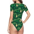 thumbnail image 4 of Daiia St Patrick's Day9 print Women's Crew Neck Short Sleeve Bodysuit Fashion Tops Fit Casual Basic Extender Bodysuit-Medium, 4 of 9