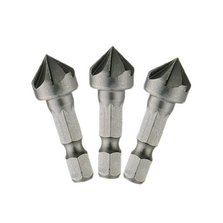 

3 Pieces Chamfering Countersink Drill Small Hexagonal Handle for Woodworking