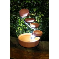 ASC Terra Cotta Cade Solar Water Fountain with Water Pump Kit and LED Light