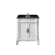 OVE Decors Trent 30 in. Antique White Single Sink Bathroom Vanity with Black Granite Top