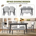 thumbnail image 4 of Miekor Furniture Retro Dining Table, Kitchen Room Table for 6, Minimalist Rectangular Dinette Table for Dining Room and Kitchen, Rubberwood Legs MK7702, 4 of 12