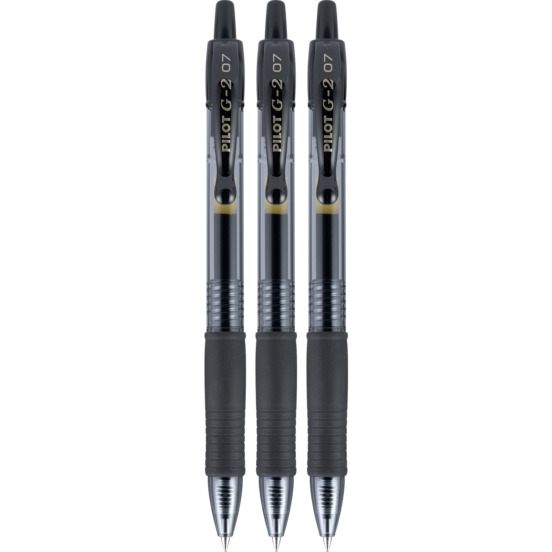 Pilot G2 Retractable Rollerball Gel Pens, Fine Point, 0.7mm, Black Ink, 3 Count