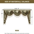 thumbnail image 6 of VOGOL Brown Velvet Waterfall Valance & Curtains Set, Thermal Insulated Drapes 60x96 Inches, Set of 3, 6 of 7