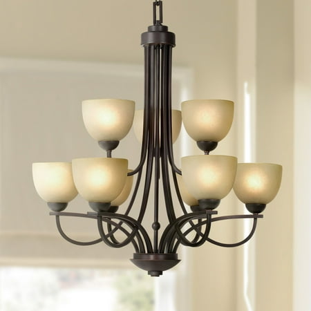 - Franklin Iron Works Bennington Collection 9-Light Chandelier