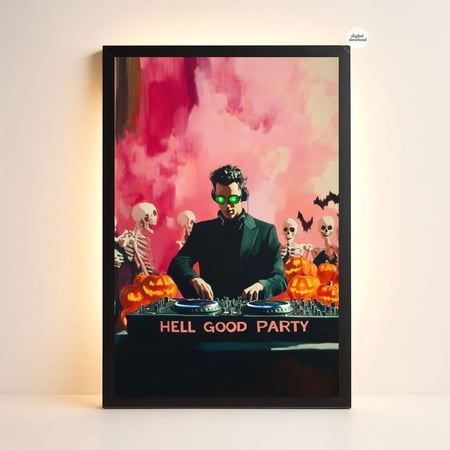 DJ Vinyl Spooky Party Music Unframed Paper Print