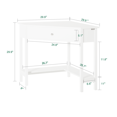 thumbnail image 2 of SoBuy FWT31-W Wood Corner Desk with Drawer and Storage Shelf,Triangle Table Desk,Home Office Desk Computer Workstation,White, 2 of 8
