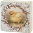 thumbnail image 3 of Chick Vintage Wooden Block Sign | Square Easter Spring Wall Desk Decor | 3" x 3", 3 of 8