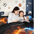 thumbnail image 5 of Manfei Kids Basketball Game Full Size Comforter Sets,Sport Theme Bedding Comforter Set,Blue Orange Black Bedding Sets For Kids Boy,Microfiber Bedroom Decor Reversible,3pcs, 5 of 8