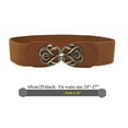 thumbnail image 3 of 4 Pcs Women Stretchy Belts for Dresses Shirt, Vintage Elastic Wide Waist Belts Suit for Waist Size 24"-27", Versatile Waist Cinching Belt, 4 Colors (Red, White, Light Brown, Black), 3 of 9