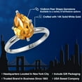 thumbnail image 2 of Gem Stone King 14K White Gold Yellow Citrine Solitaire Engagement Ring for Women | 2.89 Cttw | Pear Shape 12X8MM | Gemstone November Birthstone | Size 7, 2 of 6