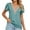 Green, variant on XFLWAM Women's Petal Short Sleeve V Neck Blouse Top Lace Trim Casual Summer Tee Shirt Blue XL