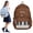 Brown, variant on Piano Backpack, Cute Nylon Keyboard Bookbag, Y2K Travel Campus Daypack for School, College & Daily Use