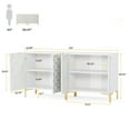 thumbnail image 6 of Tribesigns 31.5 Inche Buffet Cabinet Set of 2, White Sideboard Modern Hexagon Pattern Display Storage Cabinets(Set of 2), 6 of 6