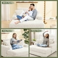 thumbnail image 2 of AMZFUN Oversized Chaise Lounge Chair, 53"W Upholstered Corduroy Sofa with 2 Pillows, No Assembly Modern Deep Seat, Comfy For Living Room, White, 2 of 8