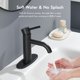 thumbnail image 3 of Grifo de baño WINKEAR negro de un solo orificio con desagüe desplegable, 3 of 6