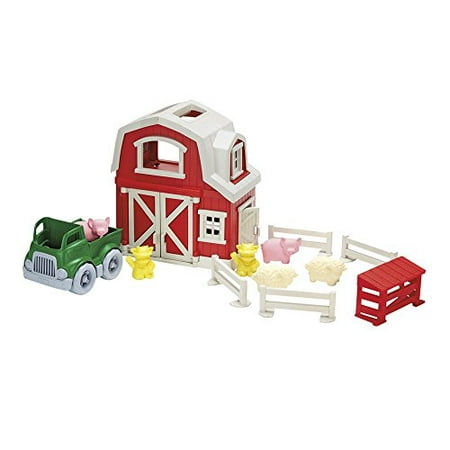 Green Toys Farm Playset, 100% Recycled Plastic, for Unisex Child Ages 2+