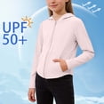 thumbnail image 2 of Rvasteizo Kids Plain Jacket Zip Hooded UPF50 Sun Protection Breathable Outerwear for 3-15Years, 2 of 5