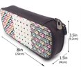 thumbnail image 3 of Customize PU Leather Pencil Bag Zipper Stationery Bag, Business Receipt Box, Suitable for Both en and Women Retro Geometric Pattern, 3 of 4