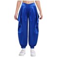 thumbnail image 1 of Linjinx Girls Belly Dance Halloween Pants for Stage Performances Theme Parties Royal Blue 6, 1 of 7