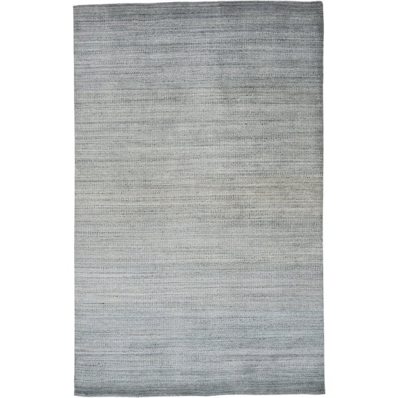 5' X 8' Blue And Gray Ombre Hand Woven Area Rug