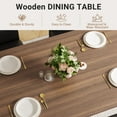 thumbnail image 3 of UHOMEPRO 5 Piece Dining Table Set with 4 Padded Faux Leather Chairs, Modern Rectangle Kitchen Table Set for 4, Compact Dining Room Table and Chair Set for Kitchen Dining Room Small Space, Brown+Black, 3 of 7