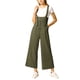 thumbnail image 5 of INSPIRAR CHIC Mono de tirantes con botones y cintura alta para mujer, ajuste recto, XS, verde ejército, 5 of 8