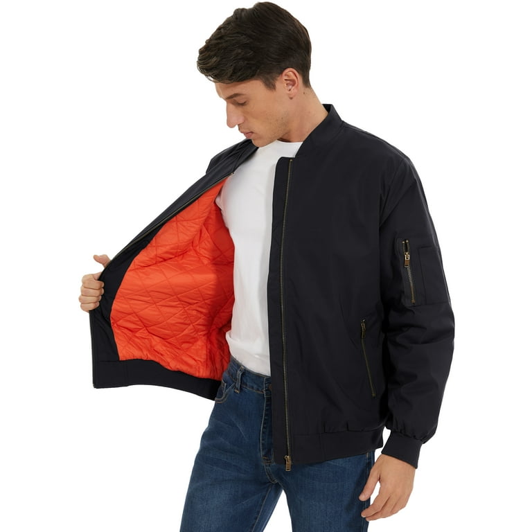 TACVASEN Mens Jackets Windproof Bomber Casual Padded Full Zip
