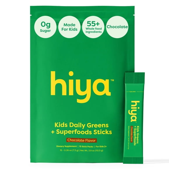 HIYA Kids Greens en polvo en sticks sabor chocolate