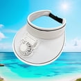 thumbnail image 6 of Milageto Sun Visor Hats with Fan Lightweight for Kids Adults Men Women Sport Travel Beach White, 6 of 8