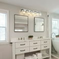 thumbnail image 4 of OYIPRO 2/3/4-Light Modern Bathroom Crystal Vanity Light Wall Sconces 35.4 - Chrome, 4 of 5