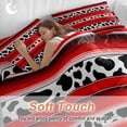 thumbnail image 4 of Mexico Cow Duvet Cover Set Queen Size, Grain Red 4 Piece Soft Microfiber Bedding Set with 1 Duvet Cover, 1 Flat Sheet, 2 Pillowcases, 4 of 9