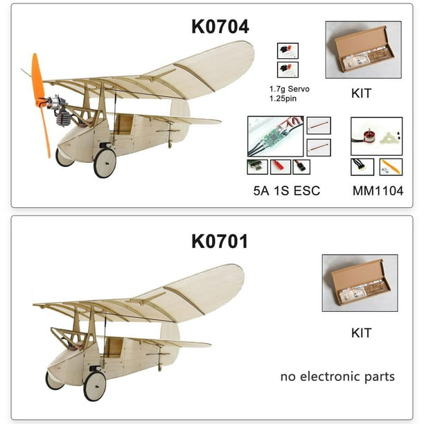 DWH K0701 358mm Wingspan RC Airplane Balsa Wood Aircraft DIY Toy