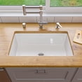 thumbnail image 2 of ALFI brand ABF3018UD-W White 30" x 18" Fireclay Undermount Fireclay Kitchen Sink, 2 of 7