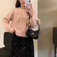 thumbnail image 2 of Suéter tipo cárdigan con bola tridimensional de estilo coreano para mujer, chaqueta tipo cárdigan de punto dulce y suave de nuevo estilo para otoño e invierno, 2 of 5