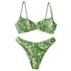 thumbnail image 3 of Gibobby Conjunto de Traje de Baño para Mujer Piezas cuello mujer flor traje de baño dos V traje de baño ropa de playa Bikini estampado corte traje de bañ(Verde,G), 3 of 5