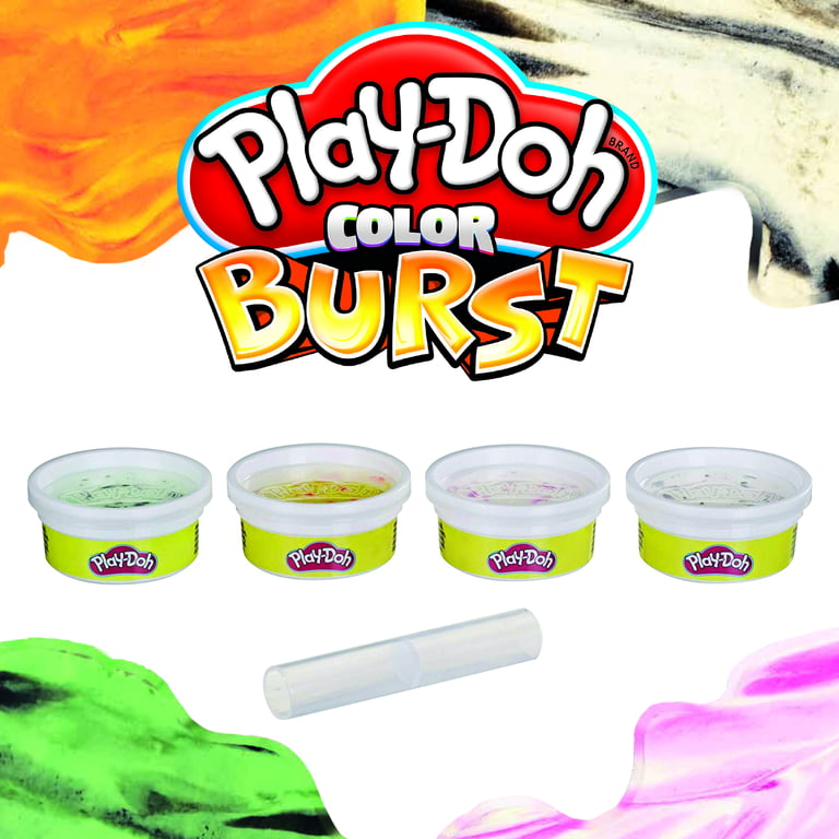 Play-Doh Color Burst Ice Cream Themed Pack of 4, 2oz Non-Toxic Colors 