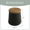 thumbnail image 4 of VENTOPYR 2 PCS Concrete Outdoor Side Table with Wood Grain Top,Small Jar Shaped Round Accent End Table for Patio, Garden,Black, 4 of 7