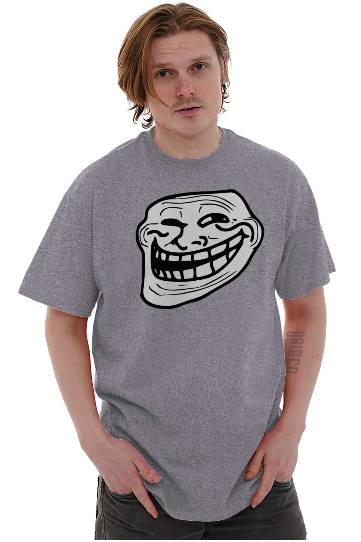 Troll Face Problem Big Smiley Meme Long Sleeve TShirt Men Women Brisco  Brands L 