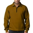 thumbnail image 5 of Zimjoy Quarter Zip Pullover Men Mock Neck Long Sleeve 1/4 Zip Pullover Mens Casual Henley Shirts for Men Lightweight Brown Zip Up Hoodie Fall Clothes, Brown M, 5 of 7