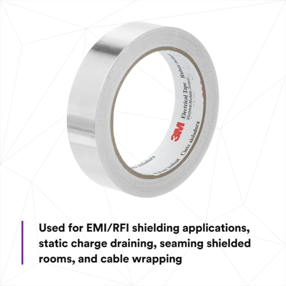 3m Conductive Electrical Tape, Slvr, 18 yd L, PK5 1170-2"X18YD