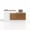 European Oak+white, variant on L-Shaped Reception Desk with Right Counter, 1-Inch Thick Board, Lockable Drawers & Keyboard Tray, Heavy-Duty Front Desk for Office, Salon, Hotel & Clinic