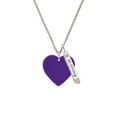 thumbnail image 2 of Delight Jewelry Acrylic 1" Purple Heart Silvertone Be Strong and Courageous Bar Charm Necklace, 23", 2 of 4