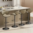 thumbnail image 5 of Hawsaiy Adjustable Swivel Bar Stools Set of 2 with Back and Footrest, Faux Leather Counter Height Kitchen Stools, Modern Bar Chairs for Island and Home Bar, Khaki, 5 of 8