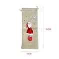 thumbnail image 2 of Becaristey Wine Bottle Bag Drawstring Christmas Champagne Cover Linen Cloth Wrap Pouch, 2 of 6