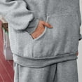 thumbnail image 6 of Nokdvo Lounge Sets for Women 2 Piece Sweat Suit Sets Oversized Solid Sweatshirts Long Sleeve Hoodie Y2k Tracksuits with Baggy Sweatpant Sets Gray S, 6 of 6