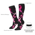 thumbnail image 4 of Disketp Breast Cancer Print Unisex Contrast Color Stockings Lightweight Breathable Ventilation Ankle Contrast Color Stockings, Contrast Color Stockings for Daily, 4 of 6