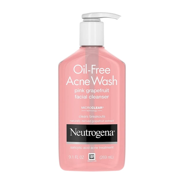 Limpiador Facial Neutrogena para el Acné con Ácido Salicílico y Pomelo Rosado Sin Aceite 9.1 Fl Oz Neutrogena N-845322